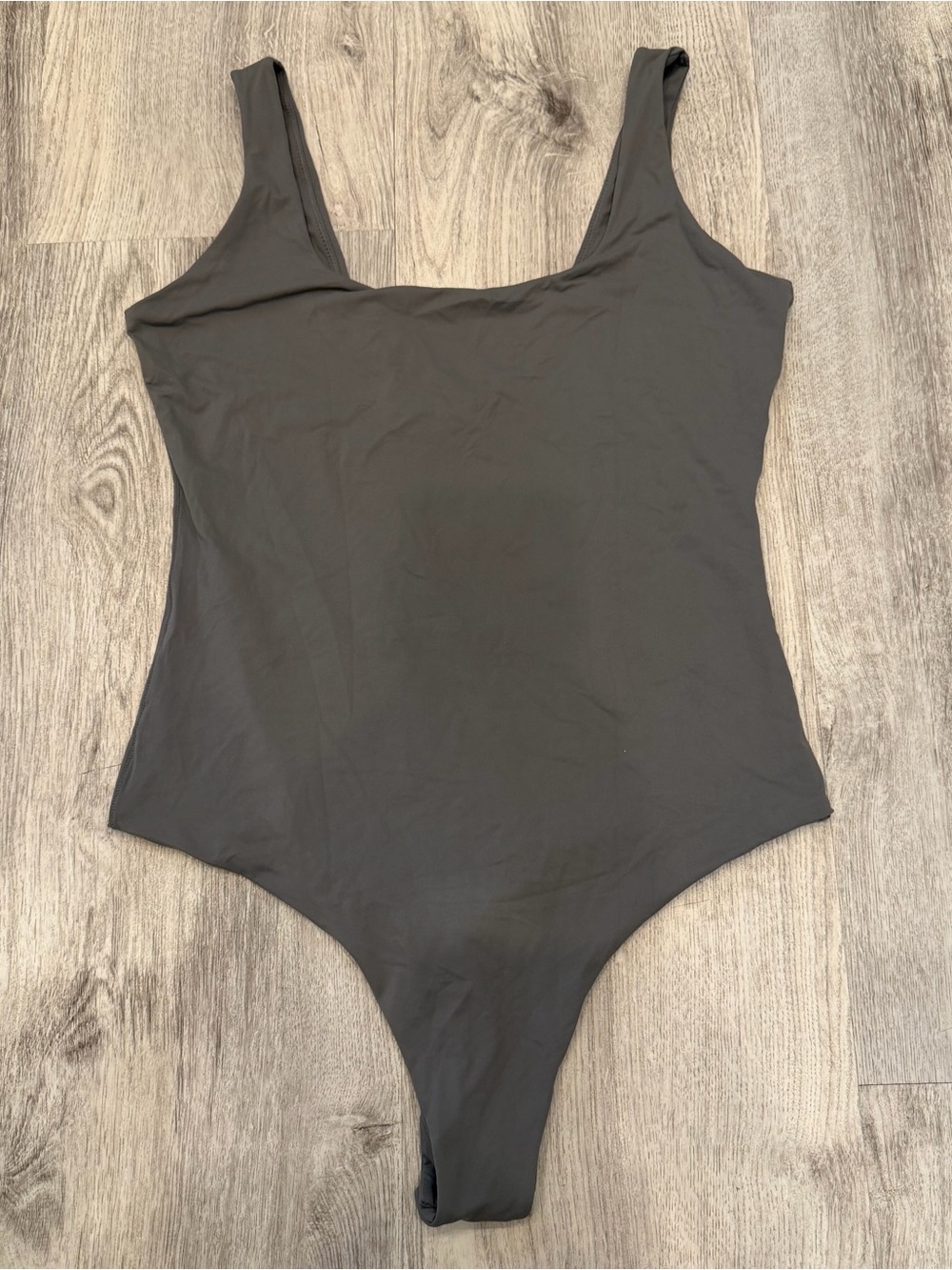 Pumiey Buttery Soft Gray Sleeveless Bodysuit Size Medium